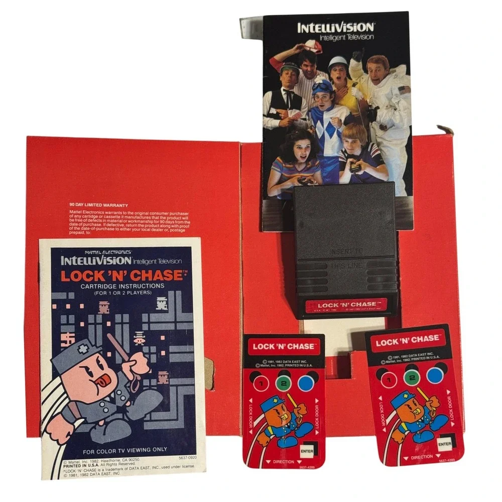 Mattel Lock 'N' Chase Intellivision Game CIB 1982 with Overlays